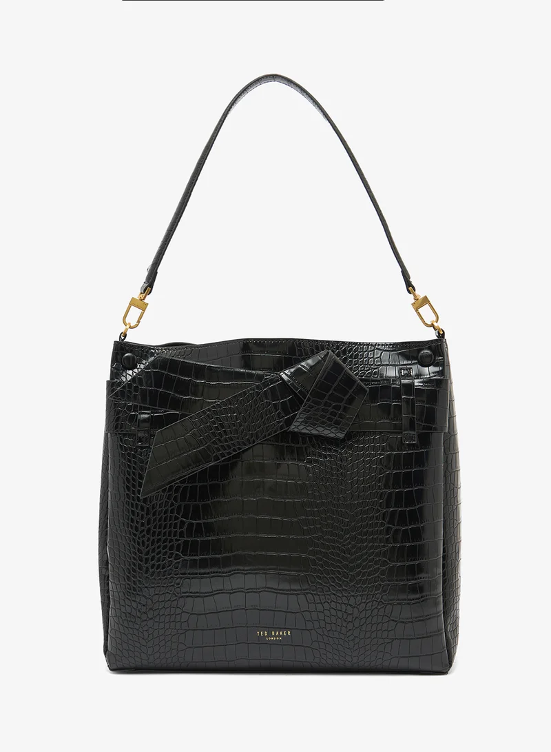 تيد بيكر Large Croc Knot Bow Bag